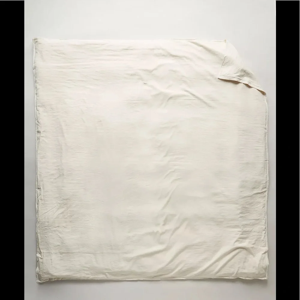 NWT Anthropologie Relaxed Cotton-Linen Duvet Cover Queen Cream color